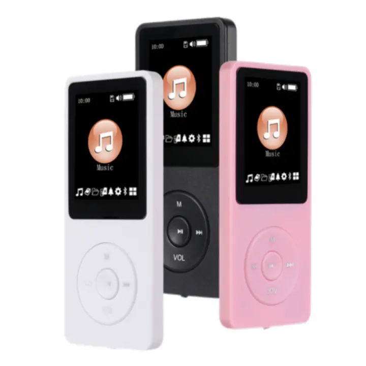 Reproductor MP3 64GB with Pantalla 1,8 Pulgadas y Radio FM - MP4 Portátil para Estudiantes con Grabación de Voz, Amplificador Integrado y MicroSD (Certificado CE, Incluye Auriculares)-Negro/Pletado - 1