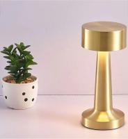 Lámpara De Mesa LED Retro Con Toque Metálico Recargable Luz De Ambiente Para Dormitorio Y Barra Decorativa Nocturna Ajustable - details 9