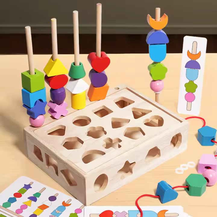 Juguetes De Madera Montessori Para Niños Juego De Aprendizaje Temprano Con Colores Y Formas Caja De Resolución De Problemas Educativa Para Niños Mayores De 3 Años - 1