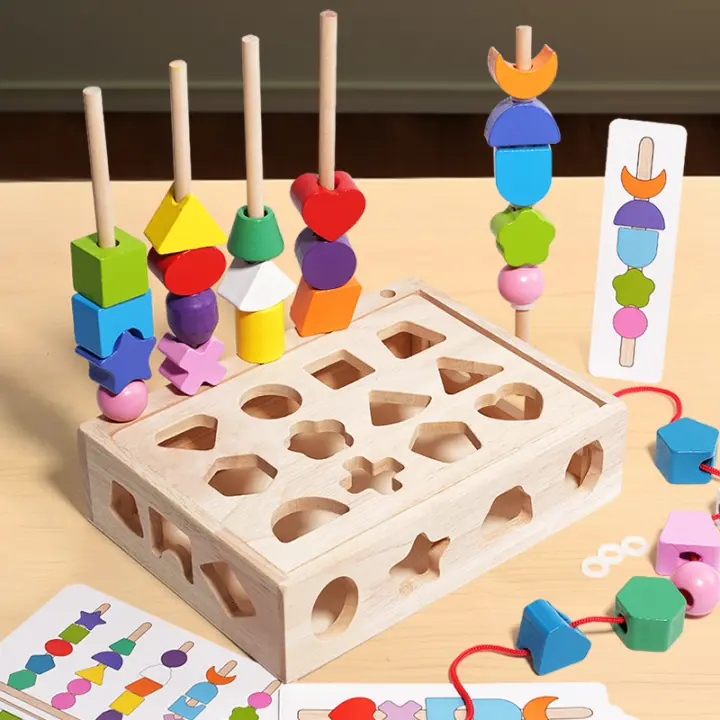 Juguetes De Madera Montessori Para Niños Juego De Aprendizaje Temprano Con Colores Y Formas Caja De Resolución De Problemas Educativa Para Niños Mayores De 3 Años - 1