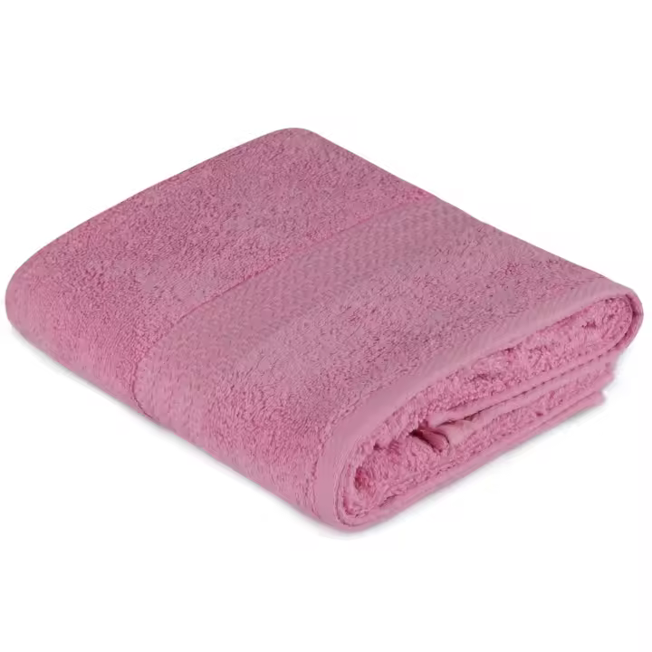 Wellhome - Toalla de Lavabo Rosa - 100% Algodón - 500 Gr/m² - 50x90 Cm | Suave y Absorbente - 1