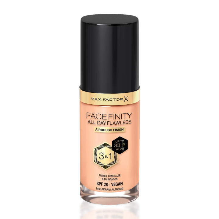 Facefinity Foundation, base de maquillaje tono: N45 Warm Almond 30ML — oferta en Miravia