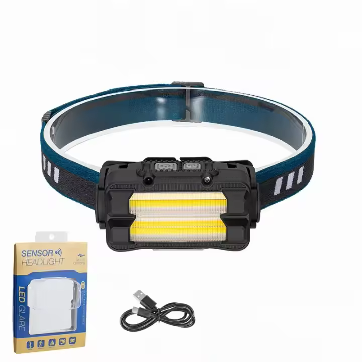 Linterna Frontal LED Recargable Por USB Con Batería De Litio 1800mAh Para Exteriores Resistente Al Agua Para Senderismo Camping Pesca Subida De Montaña - 1