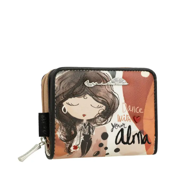 Billetero pequeño Anekke Alma - Material rígido - Monedero con cierre de cremallera - Tarjetero - Ref. 40709-903 - Mide 10 x 9 x 2 cm - 1