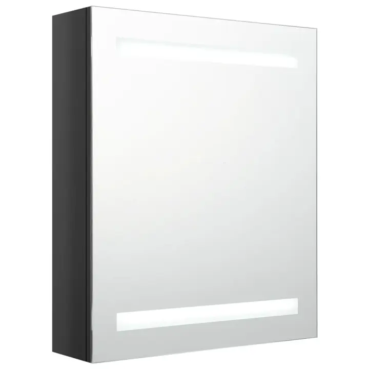 Muro de baño con Espejo LED Negro Bright 50x14x60 cm - 1