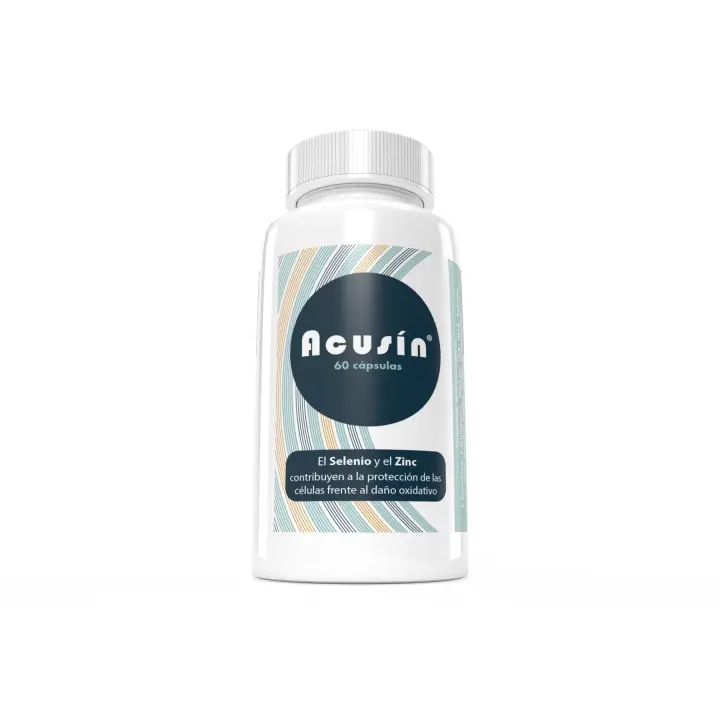 Acusin 60 cápsulas Margan Biotech. L-CARNITINA   L-GLUTÁMICO  GINKGO  CLA  DHA  SELENIO  ZINC  INOSITOL  COLINA  SERINA  VITAMINAS - 1