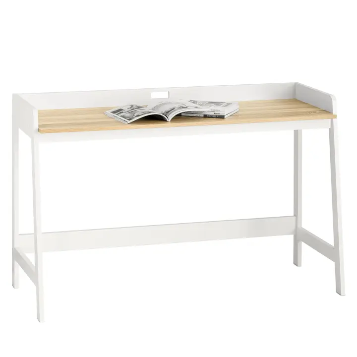 SoBuy FWT41-WN Mesa de Escritorio, Mesa de Ordenador con un Estante,Color Blanco,ES - 1