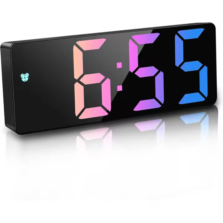Reloj despertador digital, Pantalla LED large, funciona con Pilas, Alarma activada por Voz, función de despertador(No incluye Pilas) - 1