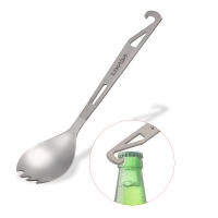 Lixada Cuchara De Titanio 2 En 1 Para Camping Y Viajes Con Abrebotellas Utensilio De Picnic Y Cena Para Mochilera - details 2