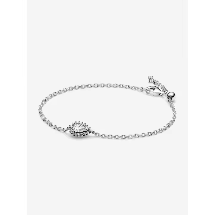 Pandora - Pulsera de Cadena con Halo de Pera brillantemente-Plata de Leyes - 1