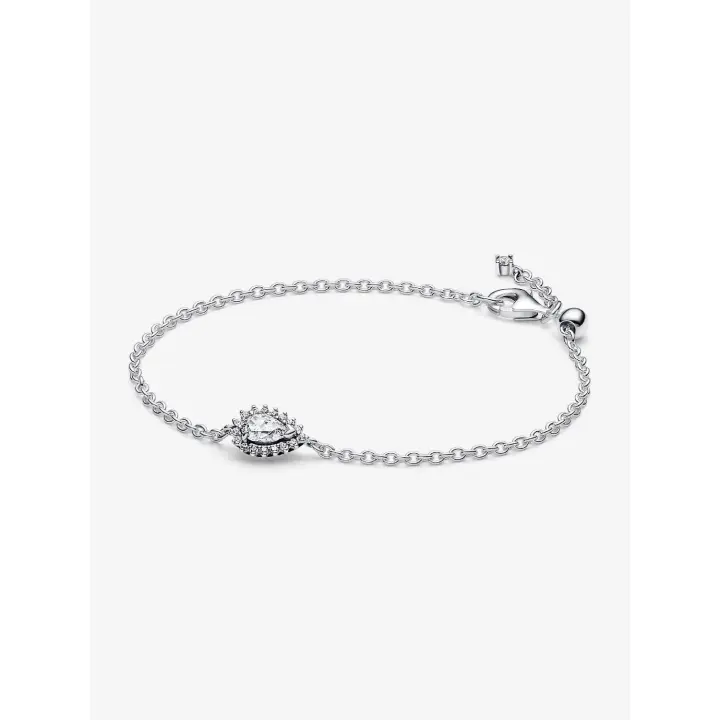 Pandora - Pulsera de Cadena con Halo de Pera brillantemente-Plata de Leyes - 1