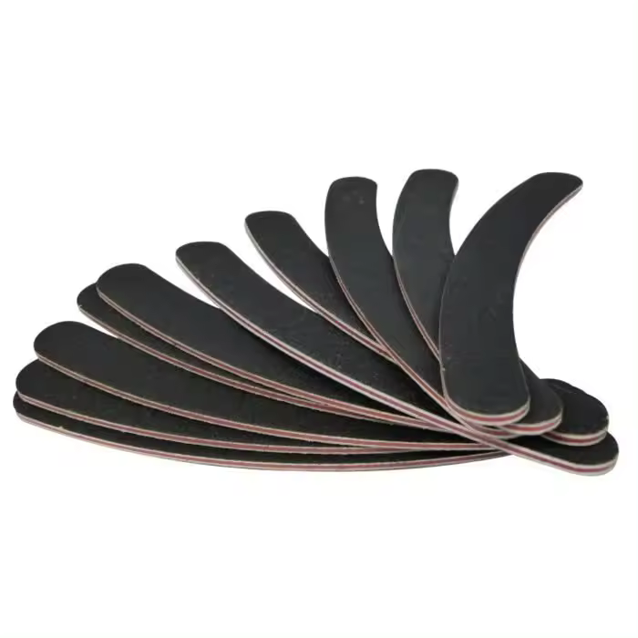 10 limas de uñas curvas de doble cara 100/180 gris Boomerang / Bana Na para Reino Unido - 1