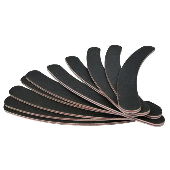 10 Limas de uñas curvas de doble cara 100/180 gris Boomerang / Bana Na para Reino Unido - 1