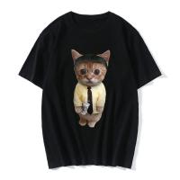Camiseta De Algodón Funny El Gato Meme Llorando Triste Munchkin Para Mujeres Y Hombres Estilo Casual Verano Y2K Para Parejas Top De Hip Hop - details 1