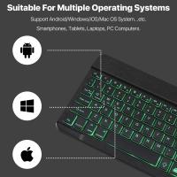 Teclado Bluetooth Con Iluminación Retroiluminada Y Ratón Para iPad Compatibles Con iOS Android Windows Recargables Para Dispositivos De 10 Pulgadas - details 11