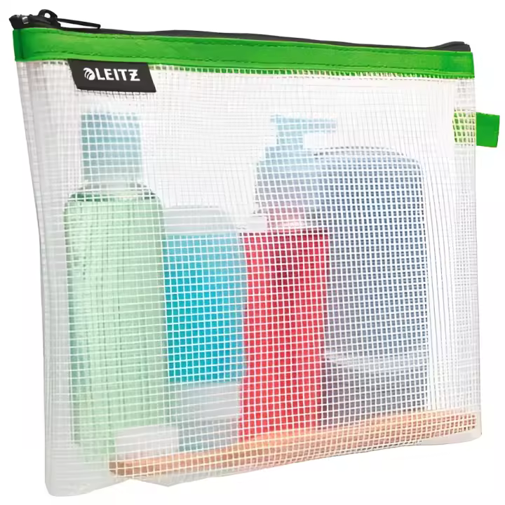 Leitz bolsita wow higiénica lavable cremallera 17x24 cm fondo extensible verde - 1