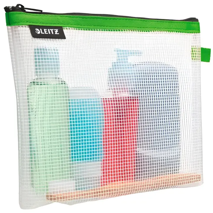 Leitz bolsita wow higiénica lavable cremallera 17x24 cm fondo extensible verde - 1