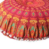 Funda De Cojín Redonda 43x43 Cm Con Patrón Mandala Bohemio Cubierta De Almohada Para Decoración Del Hogar Y Hotel Material Poliéster 100% Técnica Tejida - details 3