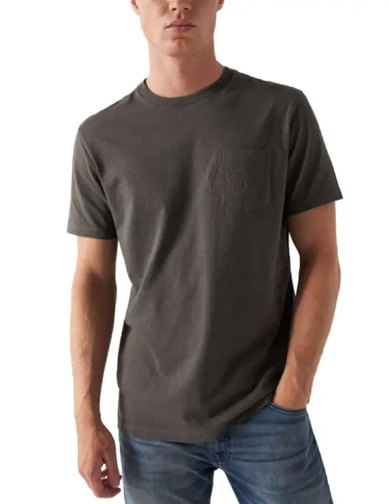 Camiseta Salsa tinte vegetal verde manga corta de hombre - 1
