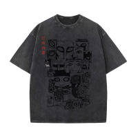 Camiseta De Algodón Lavada Anime Para Hombres Y2K Con Gráficos De cómicThriller Kawakami Tomie Estilo Hip Hop Streetwear Unisex - details 4