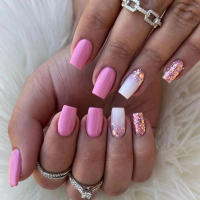 Uñas Postizas De Navidad 24 Pcs Tamaño Medio Patrón De Copo De Nieve Y Brillo Uñas Artificiales Brillantes Para Dedos Manicura Falsa - details 7