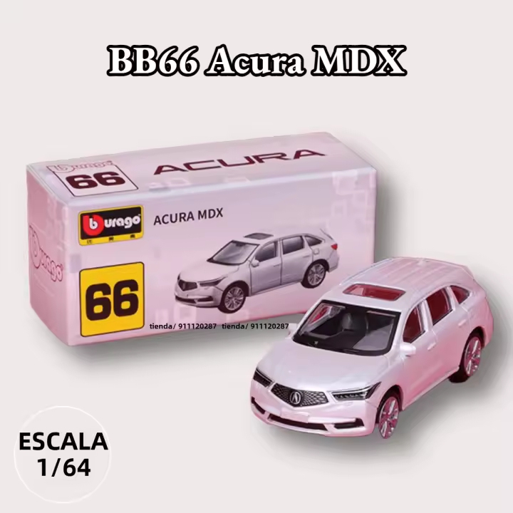 Modelo De Coche Miniatura Bburago 1/64 Acura MDX BB66 Vehículo De Acción En Metal Colección De Arte Diecast Para Adultos - 1