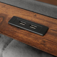 Cama tapizada con USB 140x200 cm, Cama Doble LED con somier de metal, somier Juvenil de Material de Lino (con colchón) - details 4