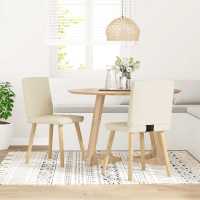 vidaXL Sillas de comedor giratorias 2 unidades tela en color Gris claro/Negro/Crema y más | cómodas modernas ergonómicas para comedor cocina salón hogar - details 3