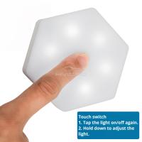 Lámpara De Pared Hexagonal RGB LED Sin Cable Con Sensor Táctil Luz Nocturna Colorida Para Dormitorio Control Remoto Lámpara De Armario - details 6