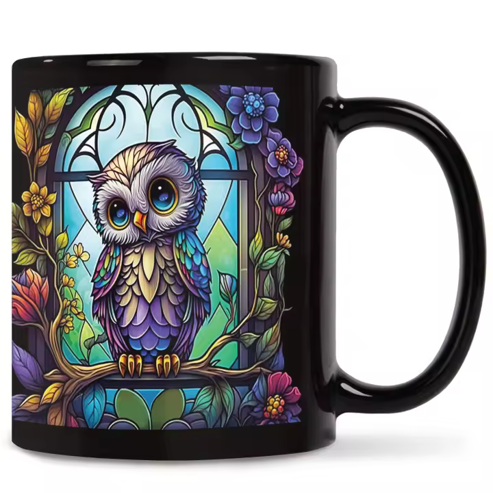 Taza De Cerámica De 11oz Con Diseño De Buho Y Fantasma Para Halloween Para Casa Escuela Oficina Regalo De Fiesta De Casa - 1