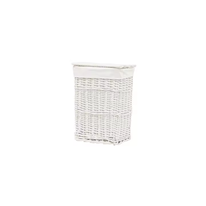 Cesta de Mimbre Blanco con Tapa Rectangular para Almacenaje de Ropa Sucia - 1