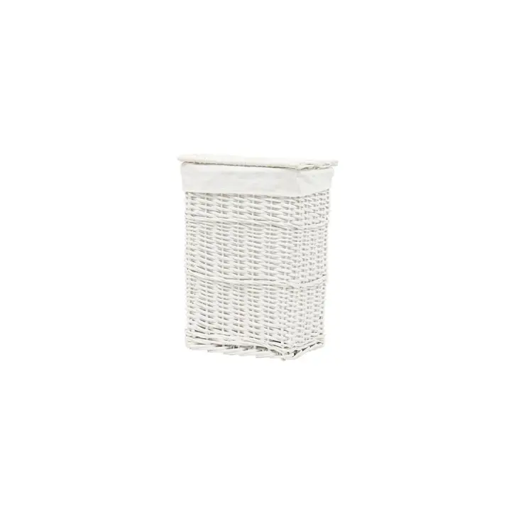 Cesta de Mimbre Blanco con Tapa Rectangular para Almacenaje de Ropa Sucia - 1