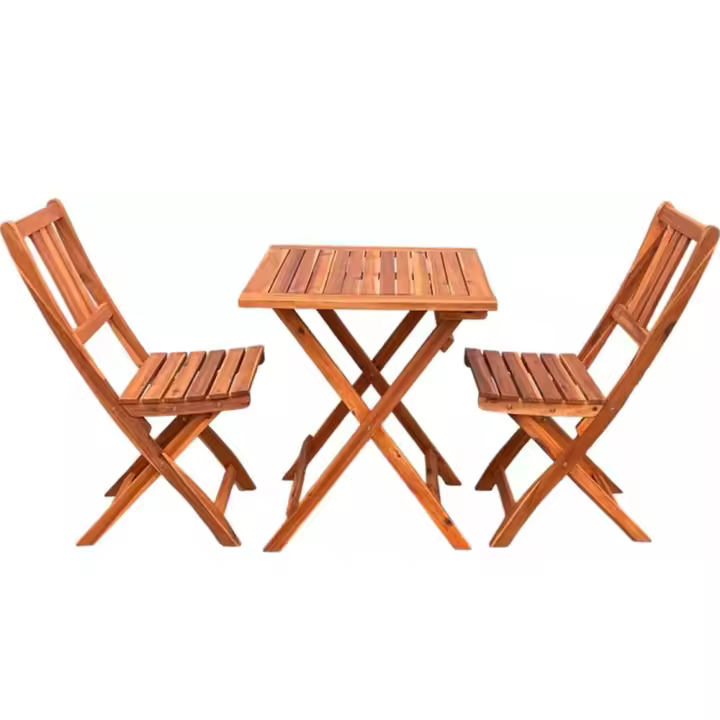 3NOD - JUEGO DE BISTR PLEGABLE DE MADERA DE ACACIA ( 2 SILLAS Y 1 MESA ) - 1