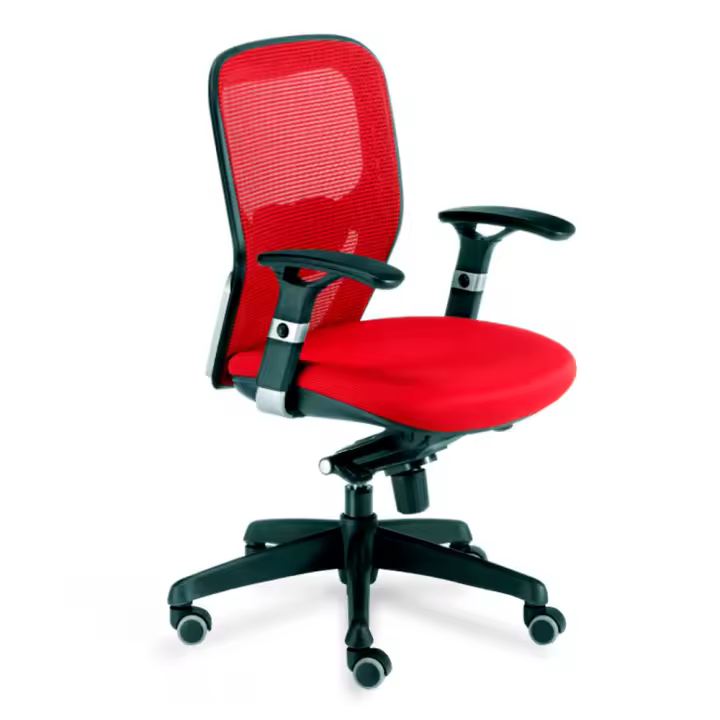 Silla Ergonómica Boston Rojo de Euromof con ajuste lumbar - 1