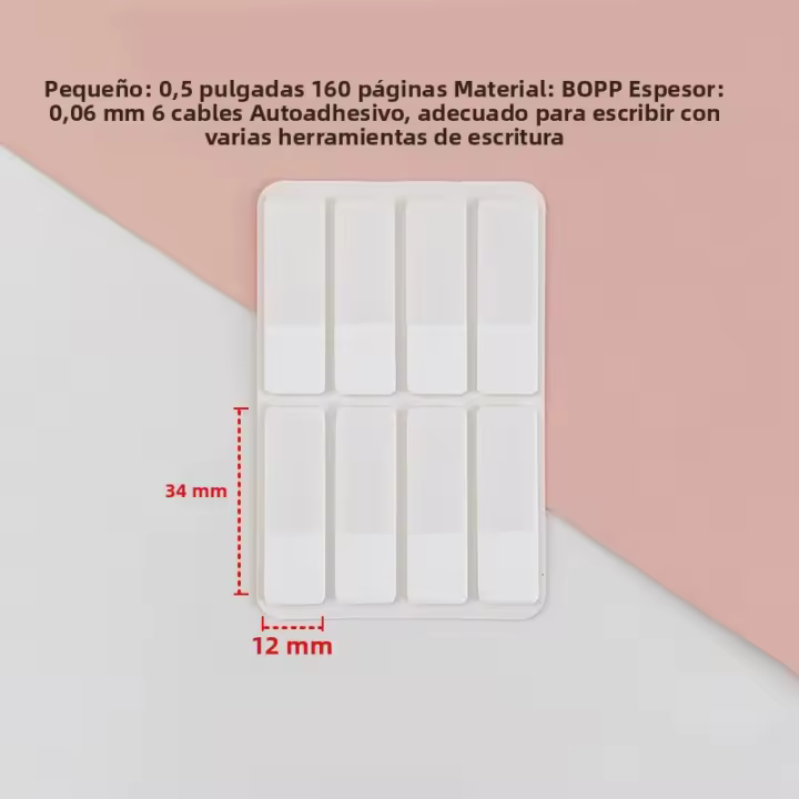 Etiquetas Transparentes Blancas Para Indexadores 40/80/160 Páginas Etiquetas Adhesivas Para DIY Oficina Y Escuela Suministros - 1