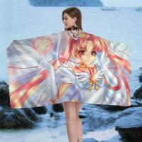 Toalla De Playa S-Sailor Girl M-Moon Microfibra Absorbente Secado Rápido Suave Para Yoga Natación Resort Montañismo Tamaño 76x182 Cm - details 5