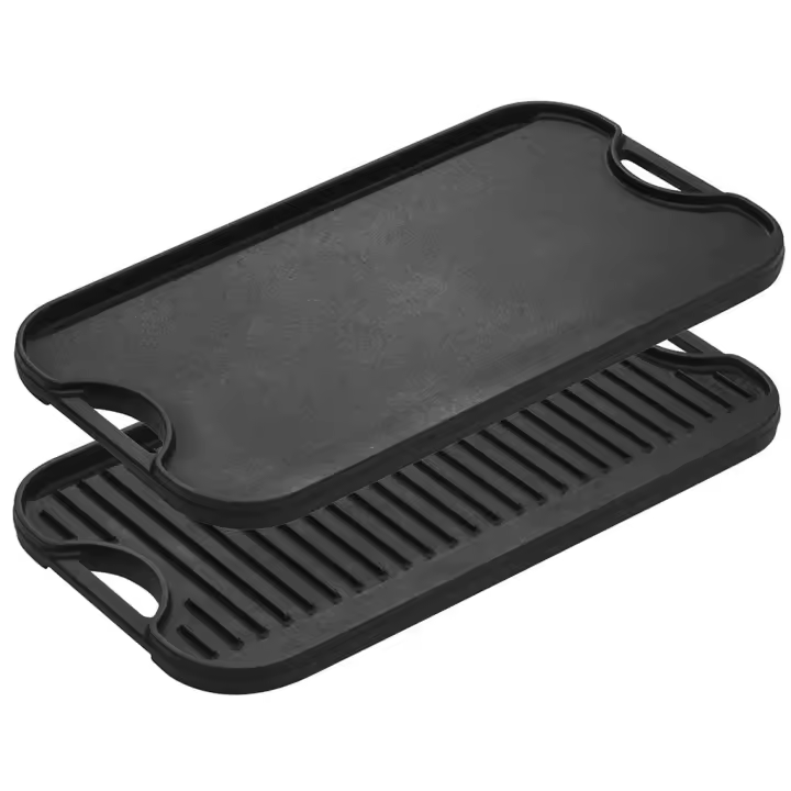 Plancha grill XL Rectangular y Reversible de hierro Lodge - 1