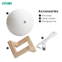 Lámpara Nocturna LED De Luna 3D Recargable Cambio De Color Lámpara De Toque Para Niños Iluminación Para El Hogar - details 6