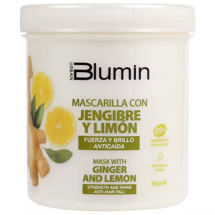 Blumin Mascarilla para el cabello de Jengibre y Limón que aporta fuerza y brillo, 700 ml - 1