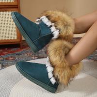 Botas De Invierno Para Mujer 2023 Nuevas Bota Corta De Algodón Con Forro De Poliéster Grueso Y Fleece Antideslizante Botas De Nieve Cálidas Y Planas - details 10