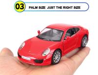 MaKeda 1:36 Porsche 911 Carrera S Coche Deportivo De Metal Para Juguete Con Función Retroceso Regalo Para Niños Colección Navidad - details 6