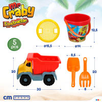 Set playa camión y cubo c/accesorios Mr Craby Constructor - details 4