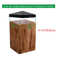 Copa De Poste De Valla Negra ABS 4x4 Pulgadas Para Proteger Vallas De Madera Al Aire Libre Jardín Adornos Accesorios De Jardín - details 21