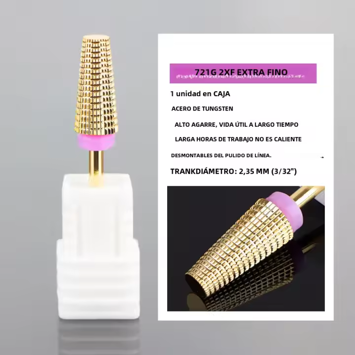 Broca De Uñas De Taladro De 5 En 1 En Acero De Tungsteno Carburo Para Eliminar Esmalte De Uñas Gel UV Accesorio De Millado - 1