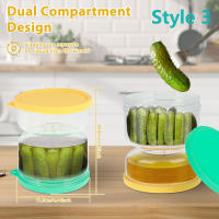 Contenedor De Encurtidos Tapa De Separación Seco Y Húmedo Jars De Olivas a Prueba De Fugas Con Strainer Contenedor Reutilizable Para Almacenamiento De Alimentos - details 11