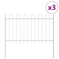 valla de jardín vidaXL con arco blanco 5,1x0,8 m de acero - details 1