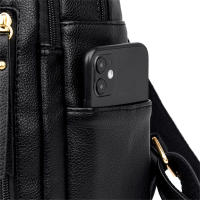 Mochilas de cuero de lujo para mujer y niña, morral informal, Mochila Vintage negra, mochilas escolares - details 18