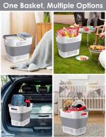 Cesta De Ropa Plegable Y Colapsable De Plástico Con Manijas Contenedor De Almacenamiento Para Guardar Ropa Ahorrador De Espacio - details 4