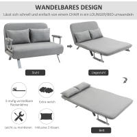 Cecodadi sofá Cama Doble características y camisas, sofá ajustable, máx 150 kg, gris Claro - details 5