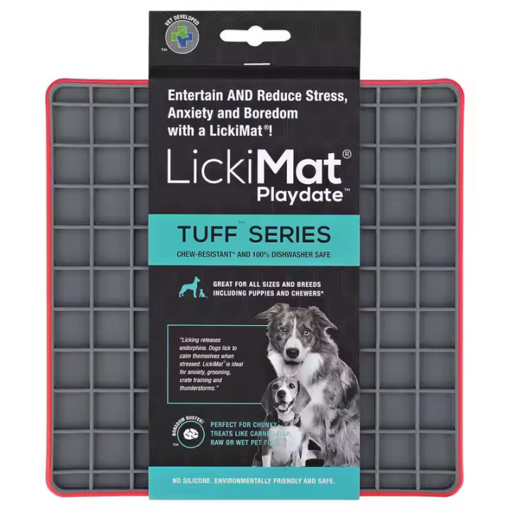 LickiMat Playdate Tuff Rojo, Anti-schling-matte para Perros, Nuevo - 1